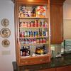 Stocked counter-top pantry over two deep pantry drawers