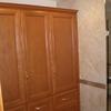 New linen cabinets with pull-out hamper in place of old closet linen. Twice the room in less space