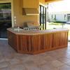 Lanai barbeque kitchen all plywood and clad in solid Mahogany